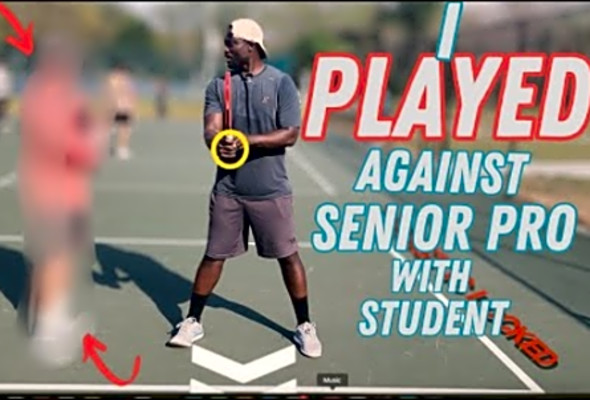 I played Against Senior Pro Pickleball With My Student