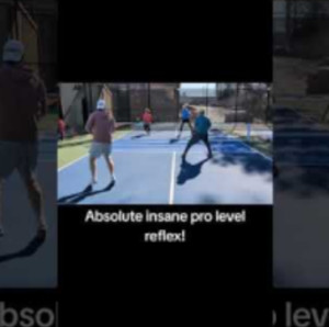 Absolute pro level insane reflex shot! Actual pro #pickleball #pickle #p...