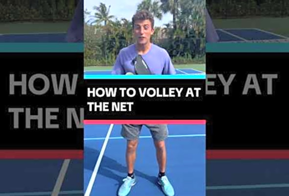 How to volley at the net in pickleball! #pickleball #pickleballtips #shorts