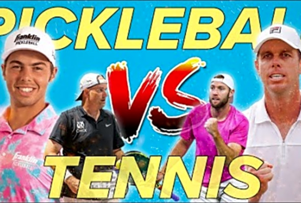 Pickleball PROS vs Tennis PROS - HIGHLIGHTS - (Ben Johns &amp; Matt Wright VS Jack Sock &amp; Sam Querrey)