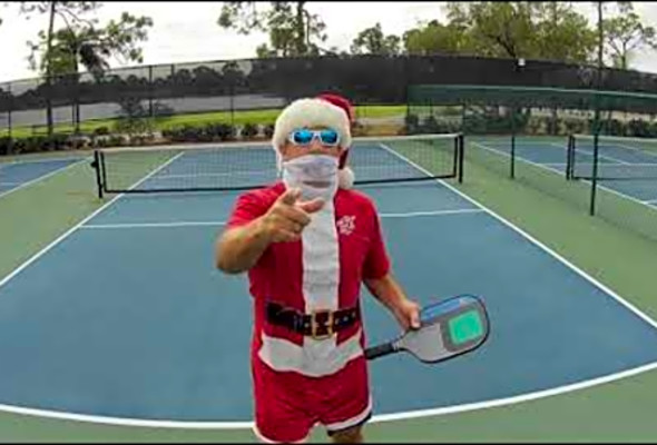 Santa Claus playing doubles pickleball and was still naughty pt 2 final