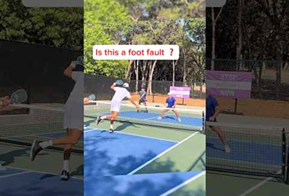 Is This a Foot Fault? #pickleball #pickleballaddict #pickleballtips #tennis