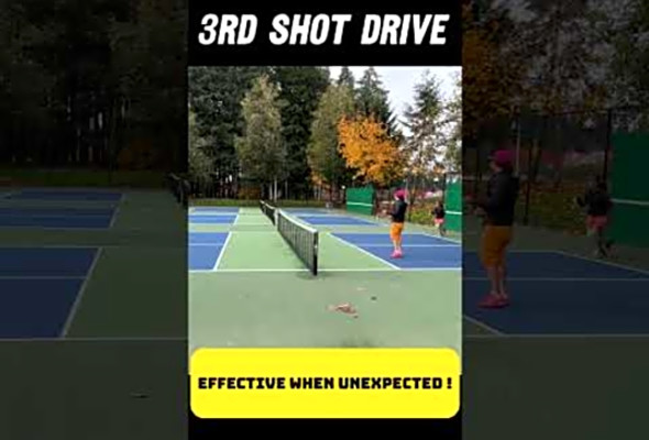 Pickleball 3rd shot drive Tip! #pickleball #pickleballskills #pickleballstrategy #pickleballshots