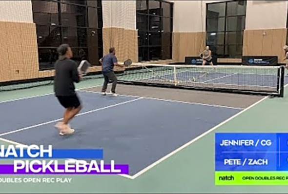 Pickleball Doubles Rec Play feat. Pete/Zach vs Jennifer/CG