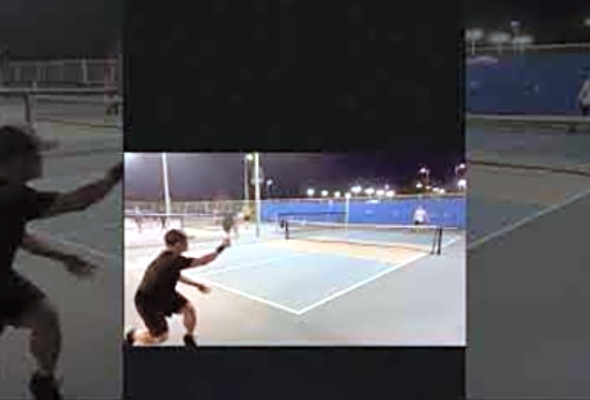 Tennis Pickleball w/ Small Franklin Sweet Spot Trainer Paddle #pickleball #tennis