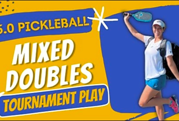 5.0 Mixed Doubles Pickleball Match at Round Robin Tournament in Florida