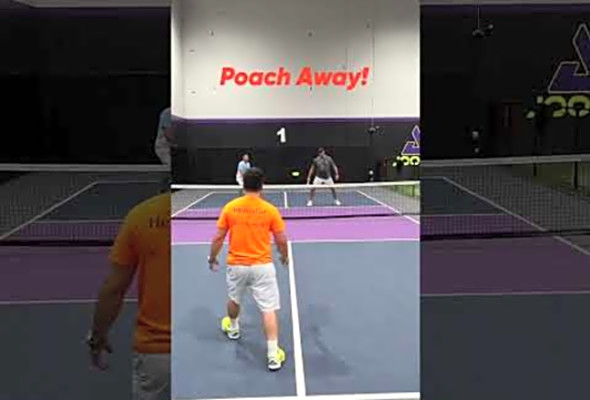 Poach Away! #thepickleballrunner #pickleball #highlights #pickleballhighlights #shorts