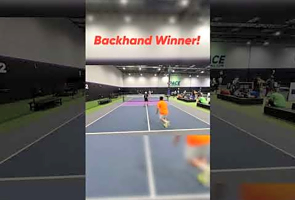 Backhand Winner! #thepickleballrunner #pickleball #highlights #pickleballhighlights ##shorts