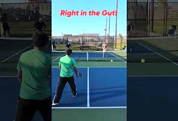Right in the Gut! #pickleball #thepickleballrunner #pickleballhighlights #highlights #shorts