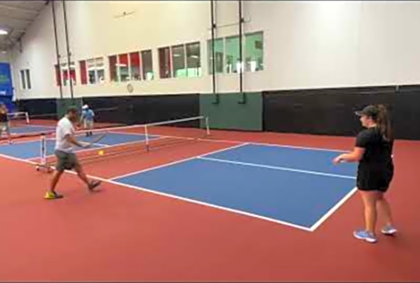 Pickleball Play with Pro with Pro David Seckel with Lisa Frumhoff, Charlie Cai and Olivia. Awesome!