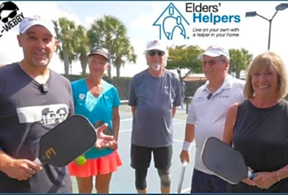 Eddie plays Pickleball with Elder&#039;s Helpers &amp; Jeff Howlett