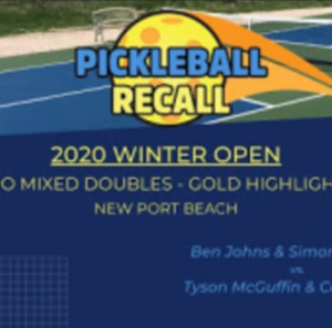 Winter Open 2020 Pro Mixed Doubles Pickleball- Gold Medal Highlights- Jo...