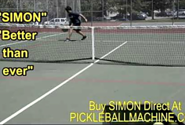 Simon2 pickleball throwing machine. Return of serve.