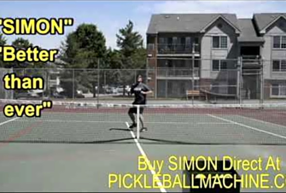 Simon2 pickleball throwing machine. Overheads using adjustable &quot;ramp&quot;. Only available with Simon2.