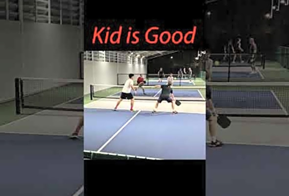 Erne Defense from a youngster! #pickleball