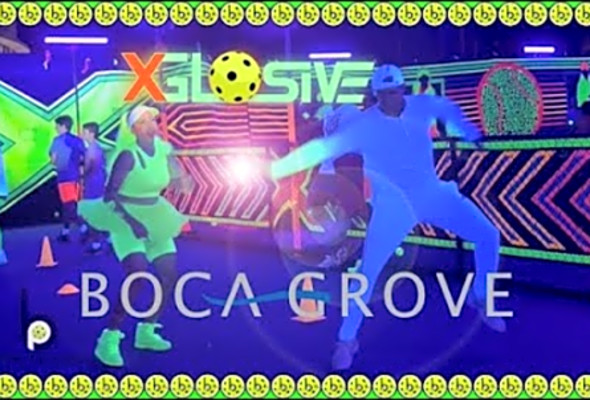 Boca Grove&#039;s first pickleball XGLOsive event in December.