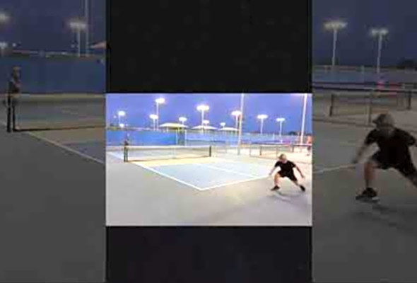 Tennis Pickleball w/ Small Franklin Sweet Spot Trainer Paddle #pickleball #tennis