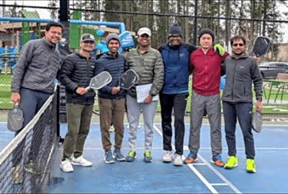 2025 Maple Valley Winter Pickleball Tournament Semi Finals Ramesh/Ngoc VS Sharath/Arnab
