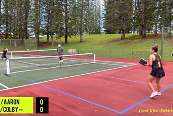 Happy New Years Eve - Doubles Pickleball, Davin/Aaron vs Yoshi/Colby - Oahu, Hawaii