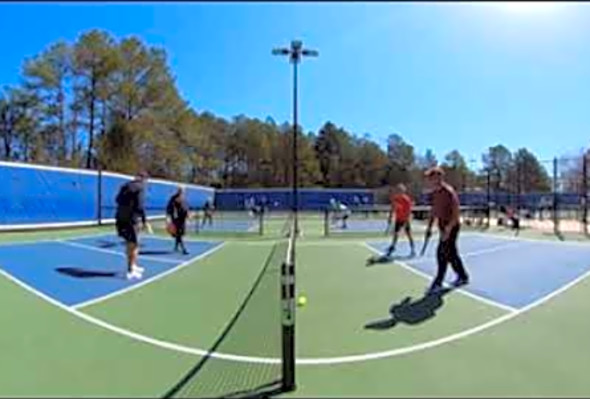 2022 4 2 Saturday Pickleball Game Steve Mike Jean Luke Dan 4K 360 50fps