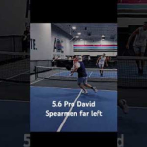 Great poach vs actual pro David Spearmen 5.6#pickleballlife #pickleballh...