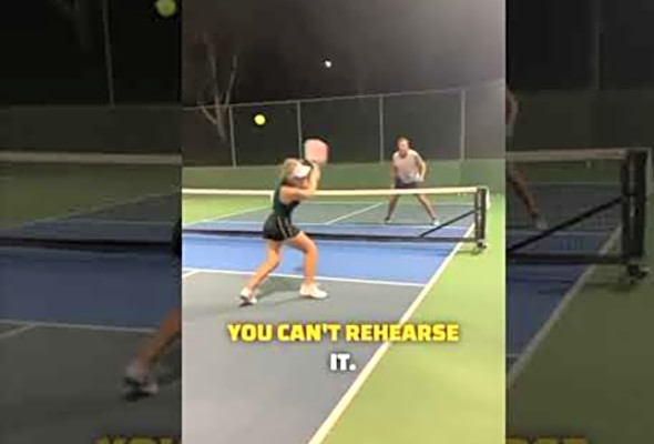 Pro Pickleball Player Mary Brascia with the craziest shot youll ever see!