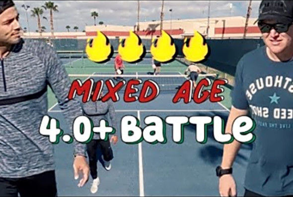 Mens doubles Pickleball match - 4.0 skill level rating