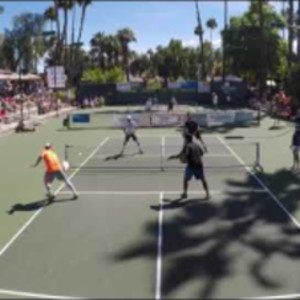 2018 Lakes Pickleball Tournament MD 5.0 Bronze Game 1 Farias/Johns vs. R...