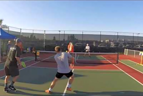 Tustin Winter Pickleball Classic 2017 MD OPEN Round 1 Bucher/Coyle Vs. Munro/Munro