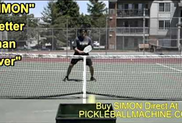 Simon2 pickleball throwing machine. Reflex volleys.
