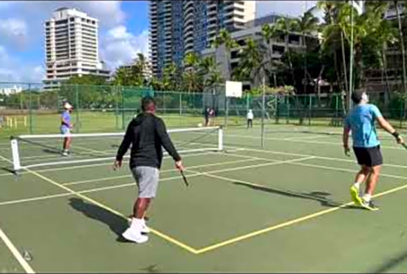 Ala Wai Pickleball - Mens Doubles, Aaron/Keith vs Clint/Brian - Oahu, Hawaii