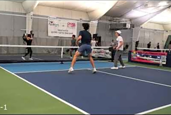 Reiko Moriguchi, Ashray Shah, Brian Peck, Gordon G.G. Gebert Pickleball Game at Cross Court NY.