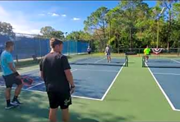 First Time 4.5 Pickleball Players w/ CHAINSAW SERVES! GAME 2.