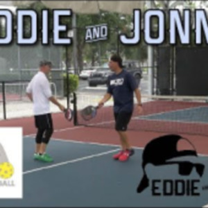 Eddie Plays Pickleball with Jonny Pickleball - Courtney Miles - Paul Pal...