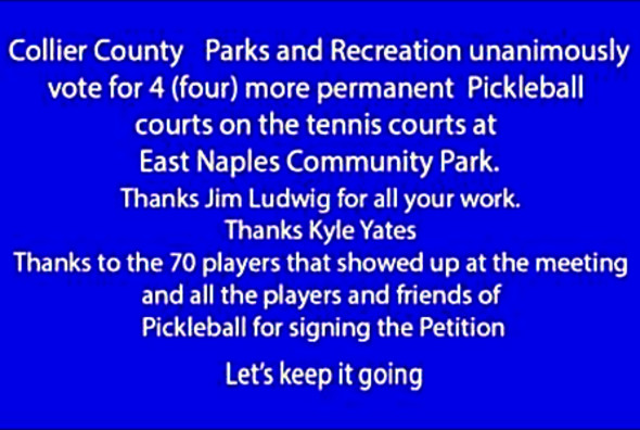 More Pickleball courts for Collier County