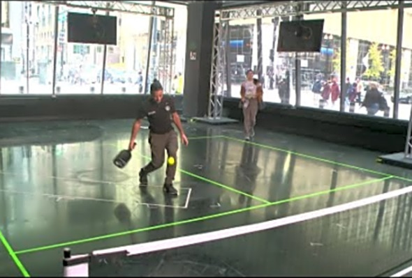 Pickleball in the CBS 2 studio