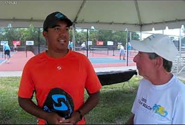 Bob Savar interviews Joey Farias at the 2019 US Open Pickleball Championships