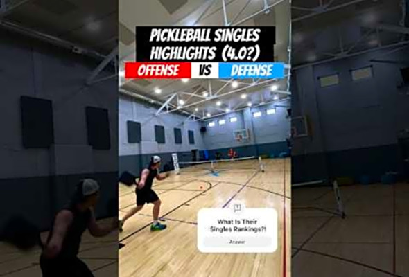 4.0 Pickleball Singles Offense Vs Defense #pickleball #sports #highlights #best #top #crazy #fun