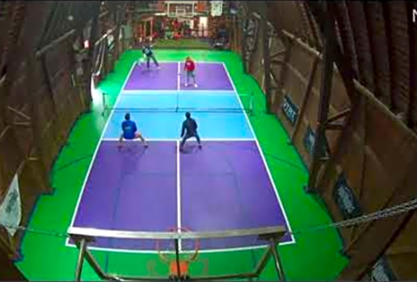 How to defend the Erne Shot Pickleball at Valenti Farm. Paul Valenti defends an Erne attempt