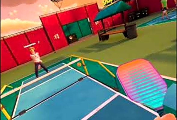 VR Pickleball gameplay in Racket Club - great rally! #VR #gaming #shorts