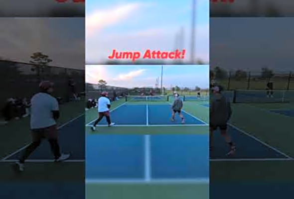 Jump Attack! #thepickleballrunner #pickleballhighlights #highlights #pickleball #shorts