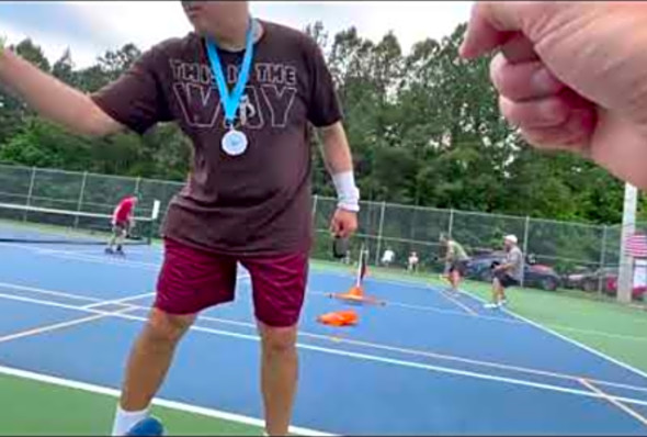 Wake Forest Pickleball Tournament. 3.5 mens doubles. Gold and Silver Match. Game 1