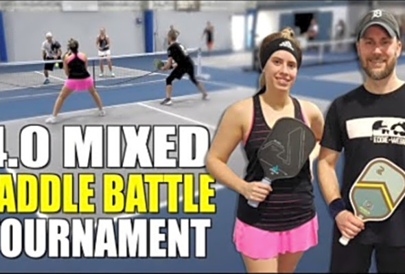 Webby and Bianca Compete in 4.0 Mixed Doubles at 2023 Spring Paddle Battle Pickleball Tournament