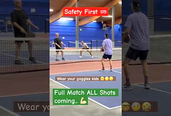 Safety first PICKLEBALL to face ! #pickleball #pickleballskills #pickles #canada #shorts #short