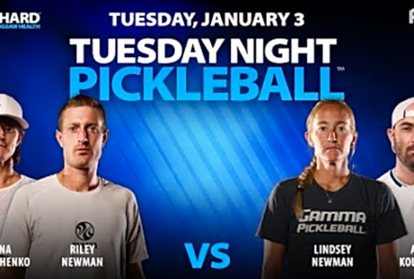 Irina Tereschenko &amp; Riley Newman vs. Lindsey Newman &amp; AJ Koller - Tuesday Night Pickleball