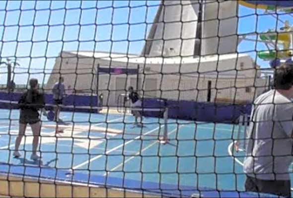 Learning about Pickleball on the Explorer of the Seas Cruise Ship