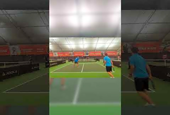 180 Off-Hand drop into the kitchen #pickleballfun