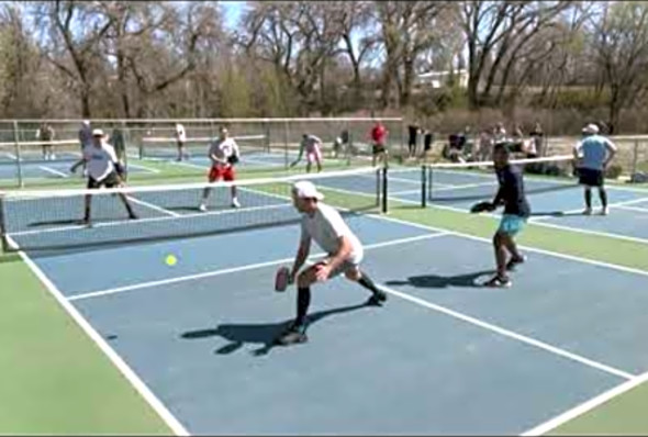 Northern Colorado vs Denver pickleball battle! Round 2! Noah and Chris vs Adam and Arnav