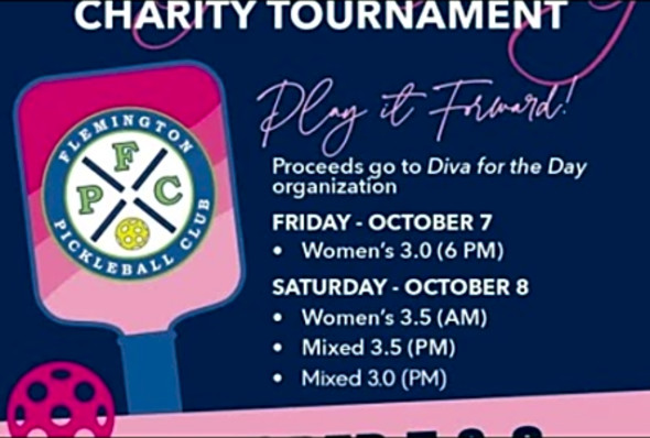 Flemington Pickleball Club 3rd Annual Diva for a Day Mixed Doubles 3.5
