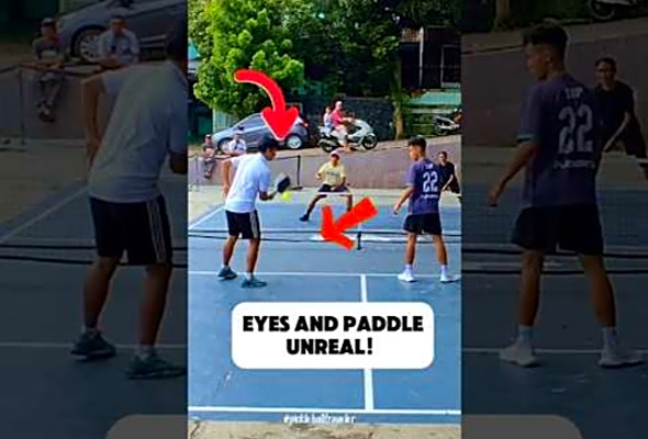 Between Eyes and Paddle! Unreal! #pickleball #shorts #viral